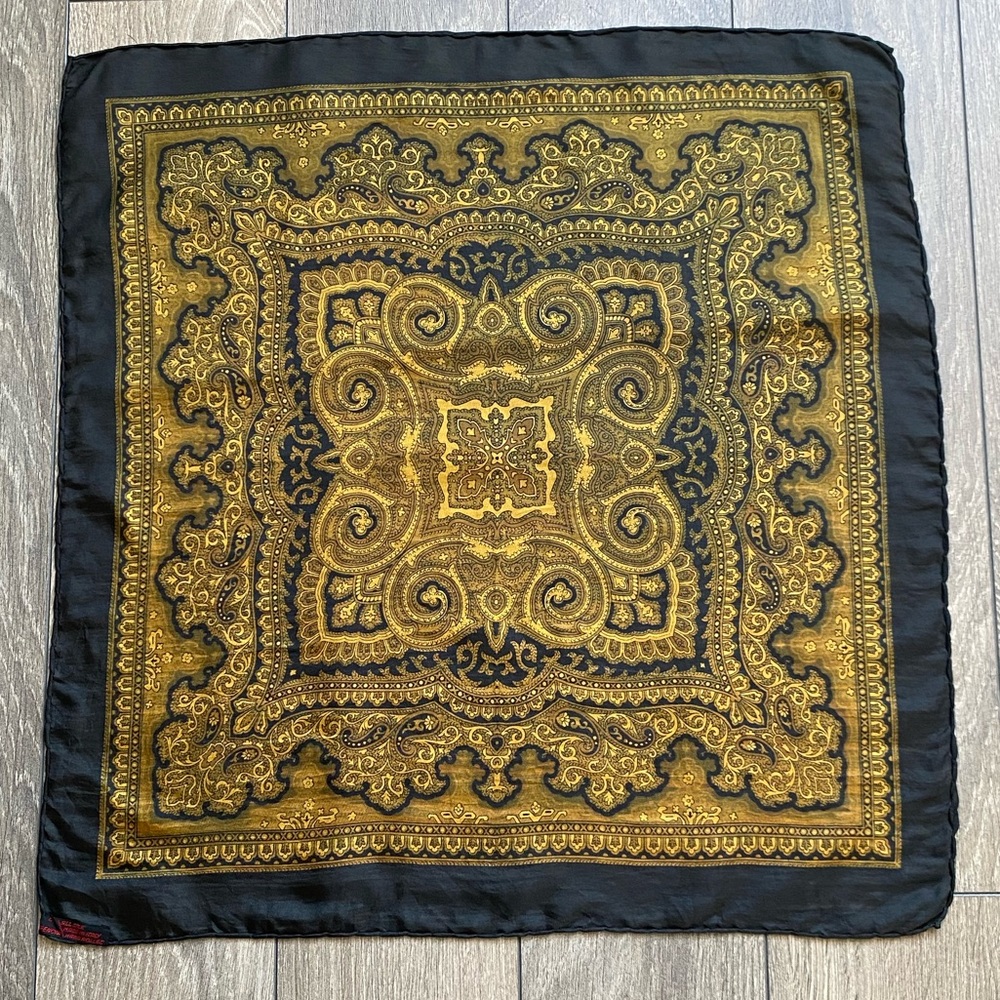 Vintage Renoir Hand Rolled Silk Scarf Made in Italy Like New